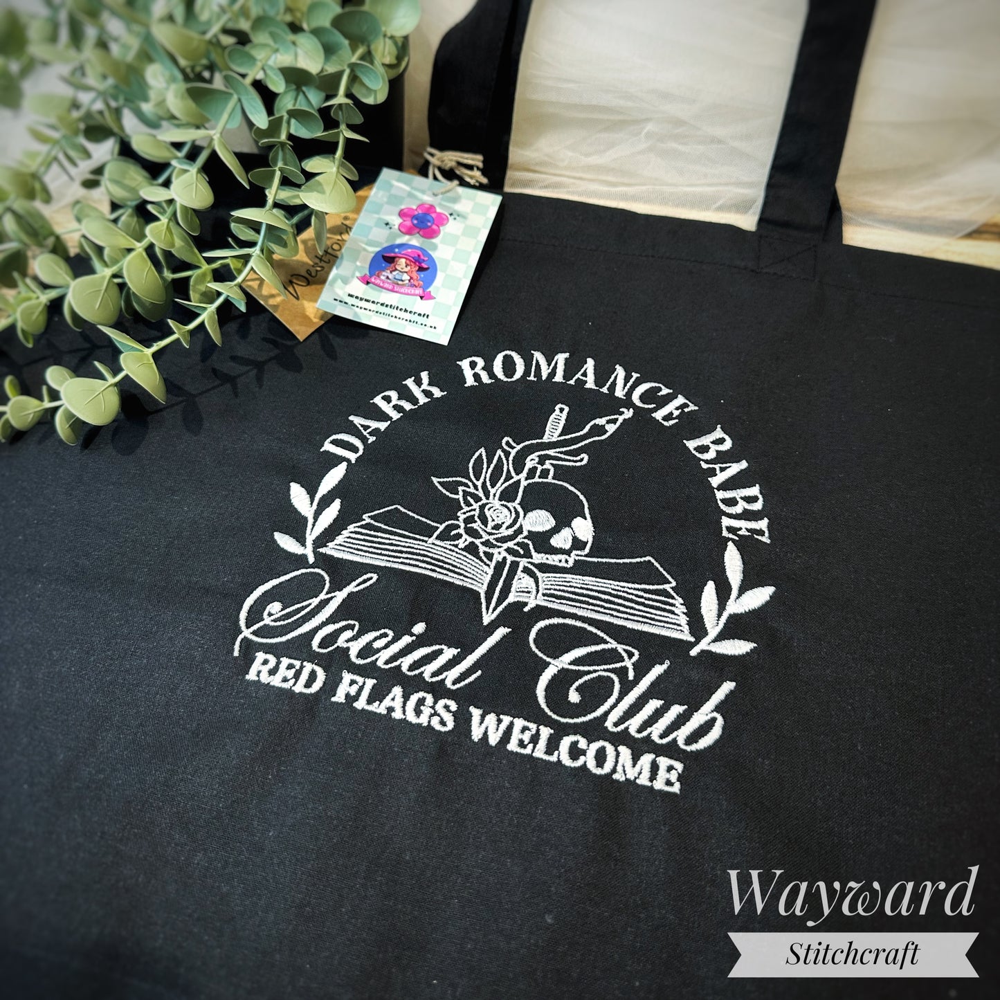 Dark Romance Babe Embroidered Tote Bag