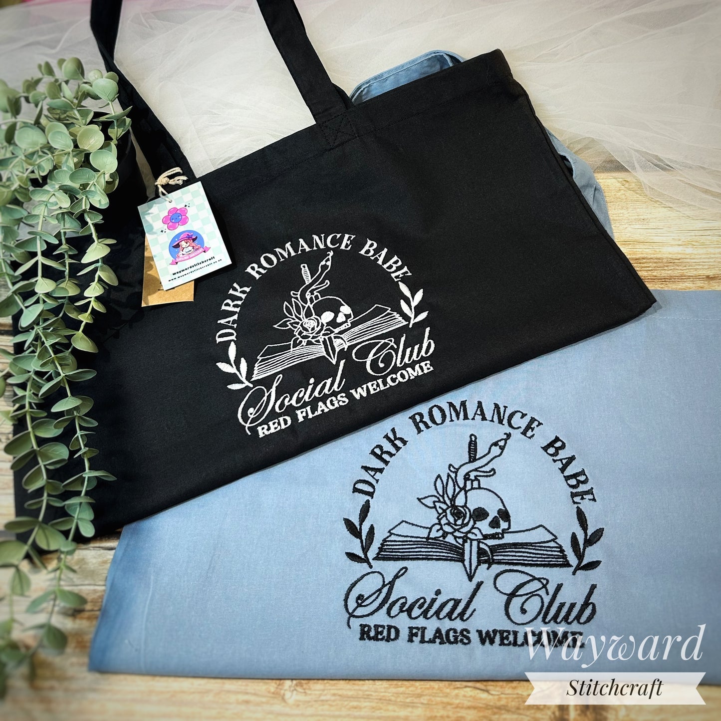 Dark Romance Babe Embroidered Tote Bag