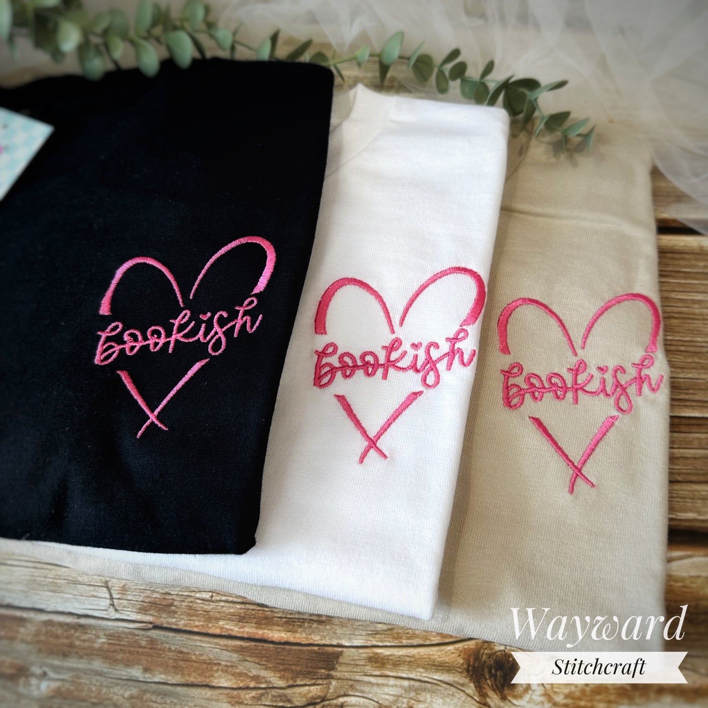 Bookish Heart Embroidered T-Shirt