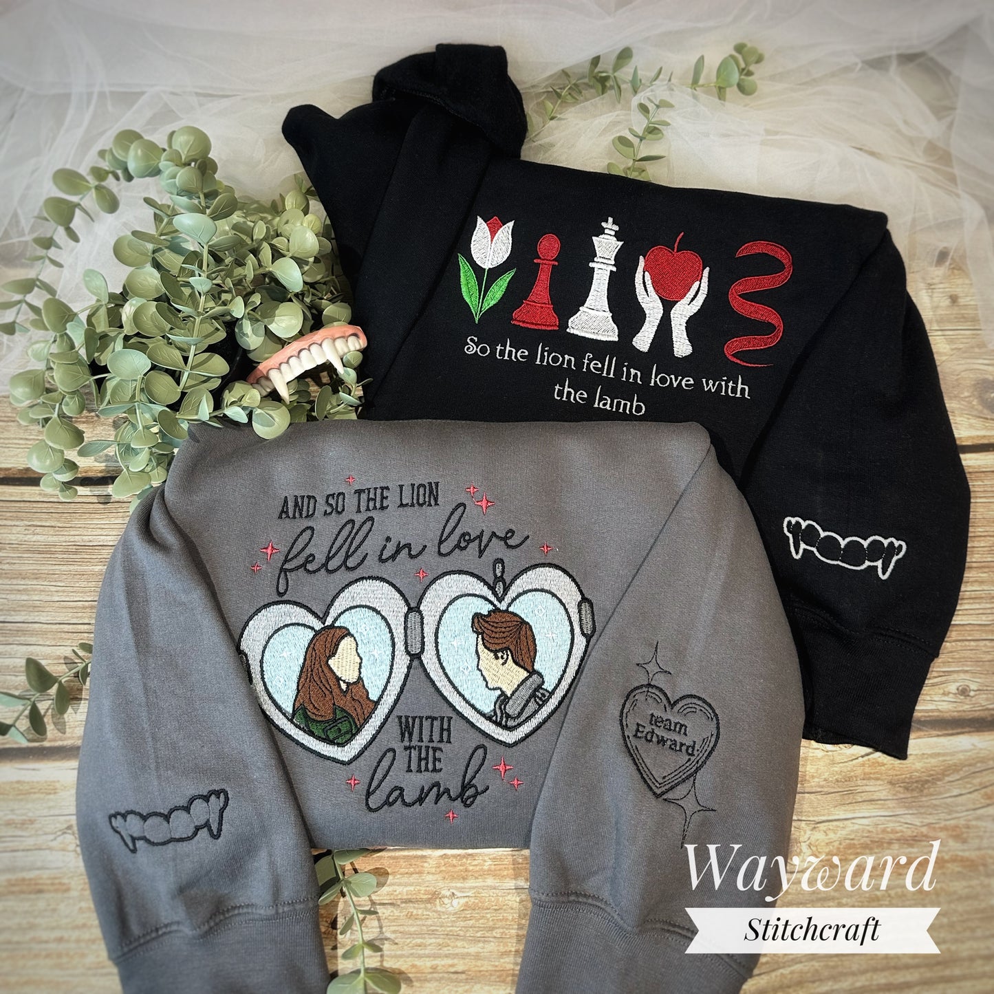 Twilight Book Cover Inspired Embroidered Sweatshirt