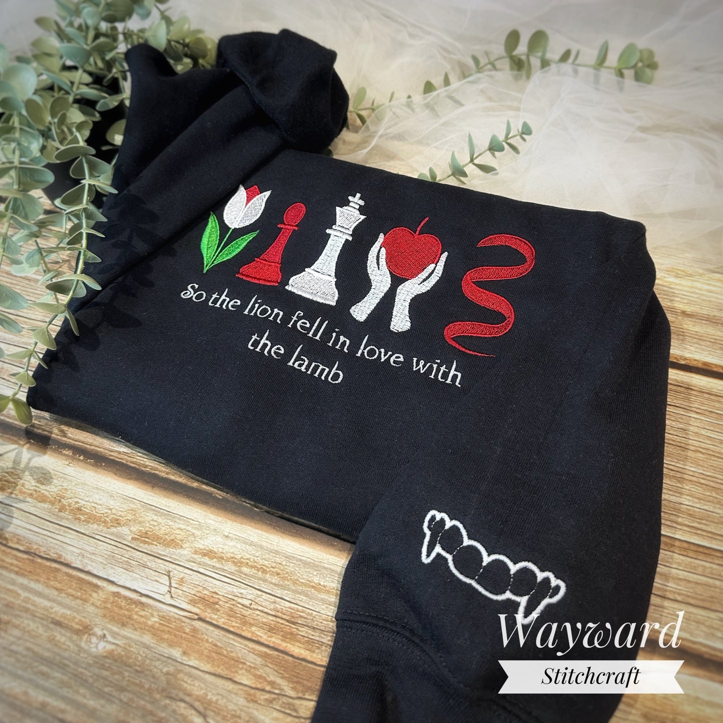 Twilight Book Cover Inspired Embroidered Sweatshirt