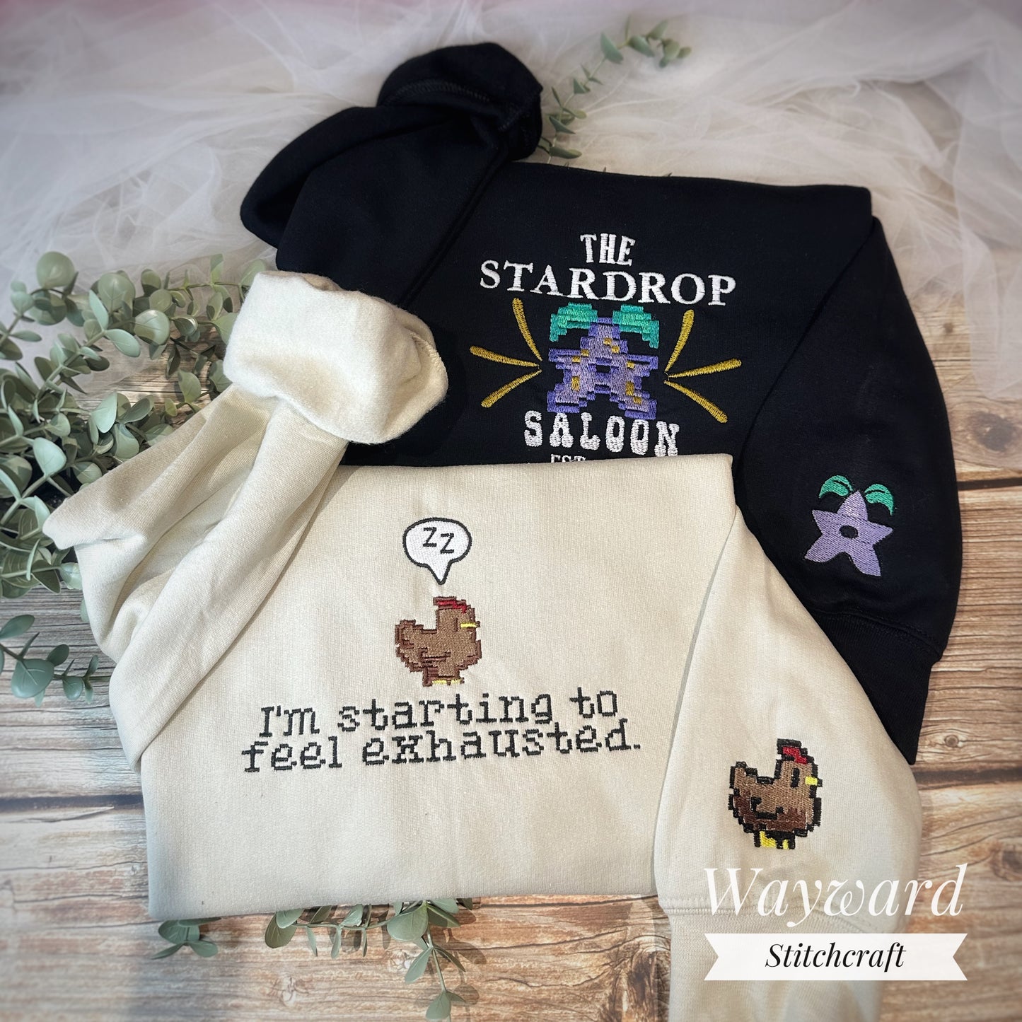 Exhausted Chicken Embroidered Sweatshirt