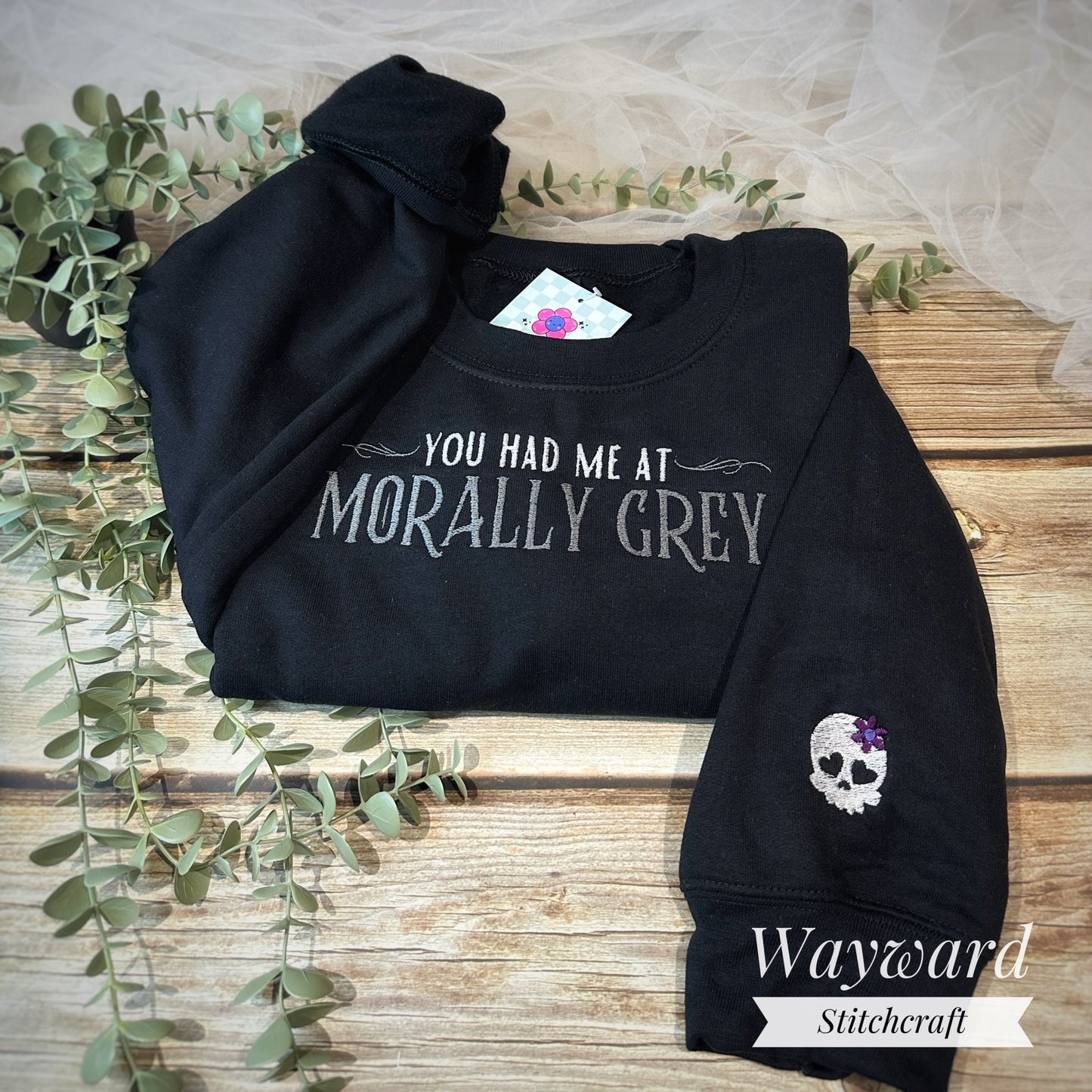 Morally Grey Embroidered Sweatshirt