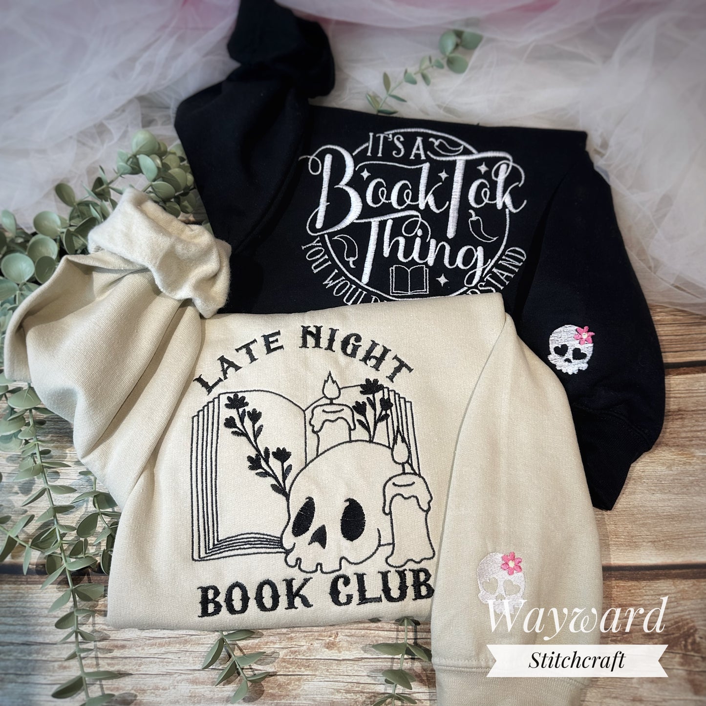 Late Night Book Club Embroidered Sweatshirt