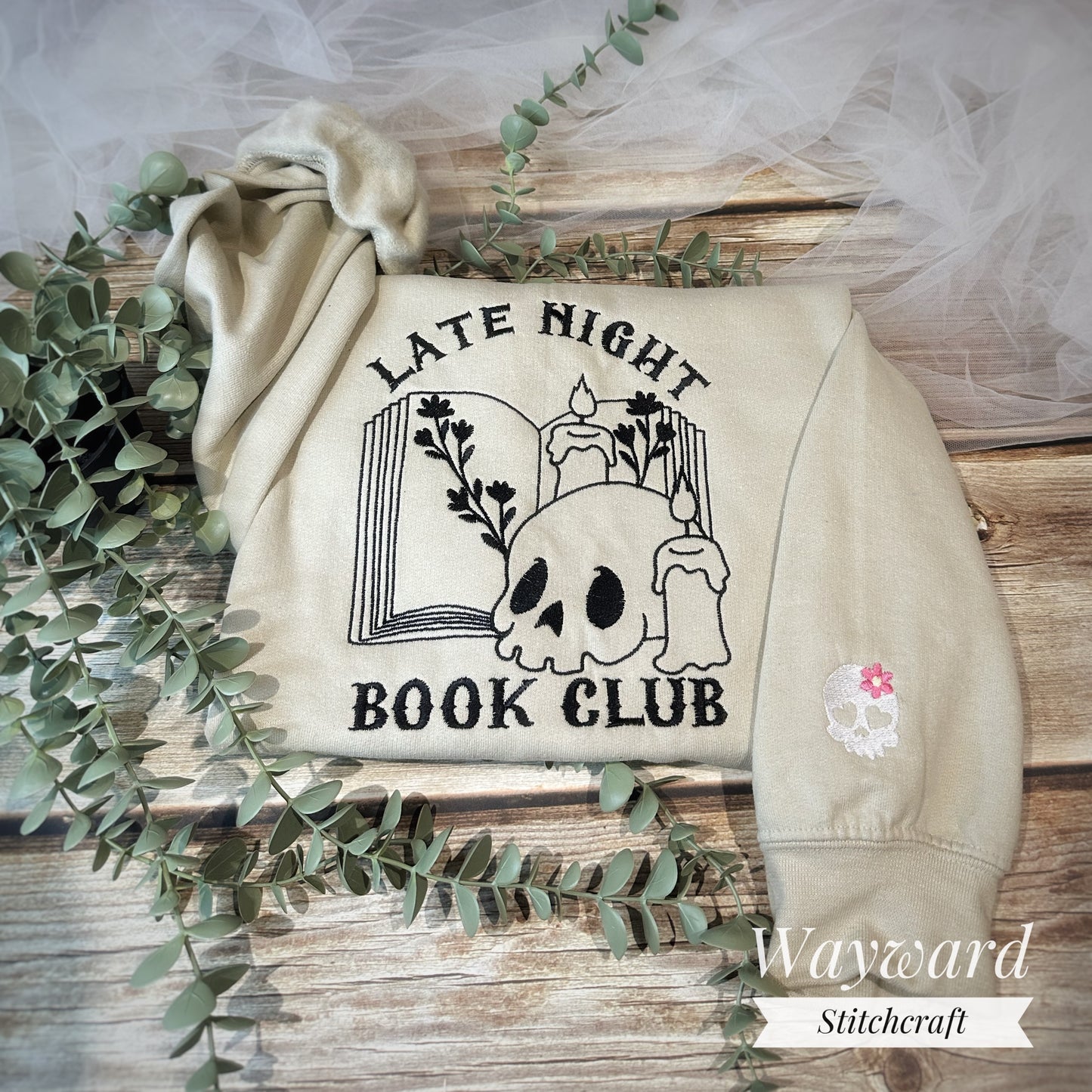 Late Night Book Club Embroidered Sweatshirt
