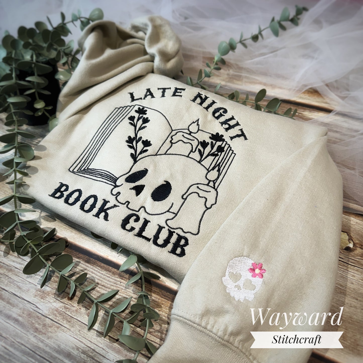 Late Night Book Club Embroidered Sweatshirt