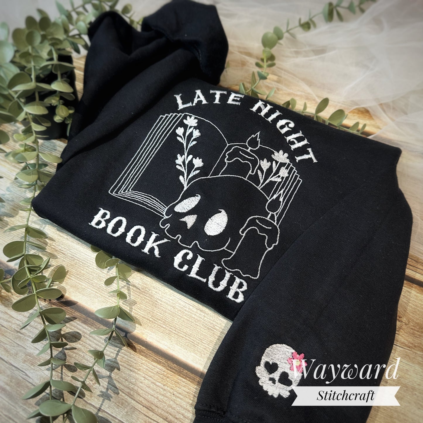 Late Night Book Club Embroidered Sweatshirt