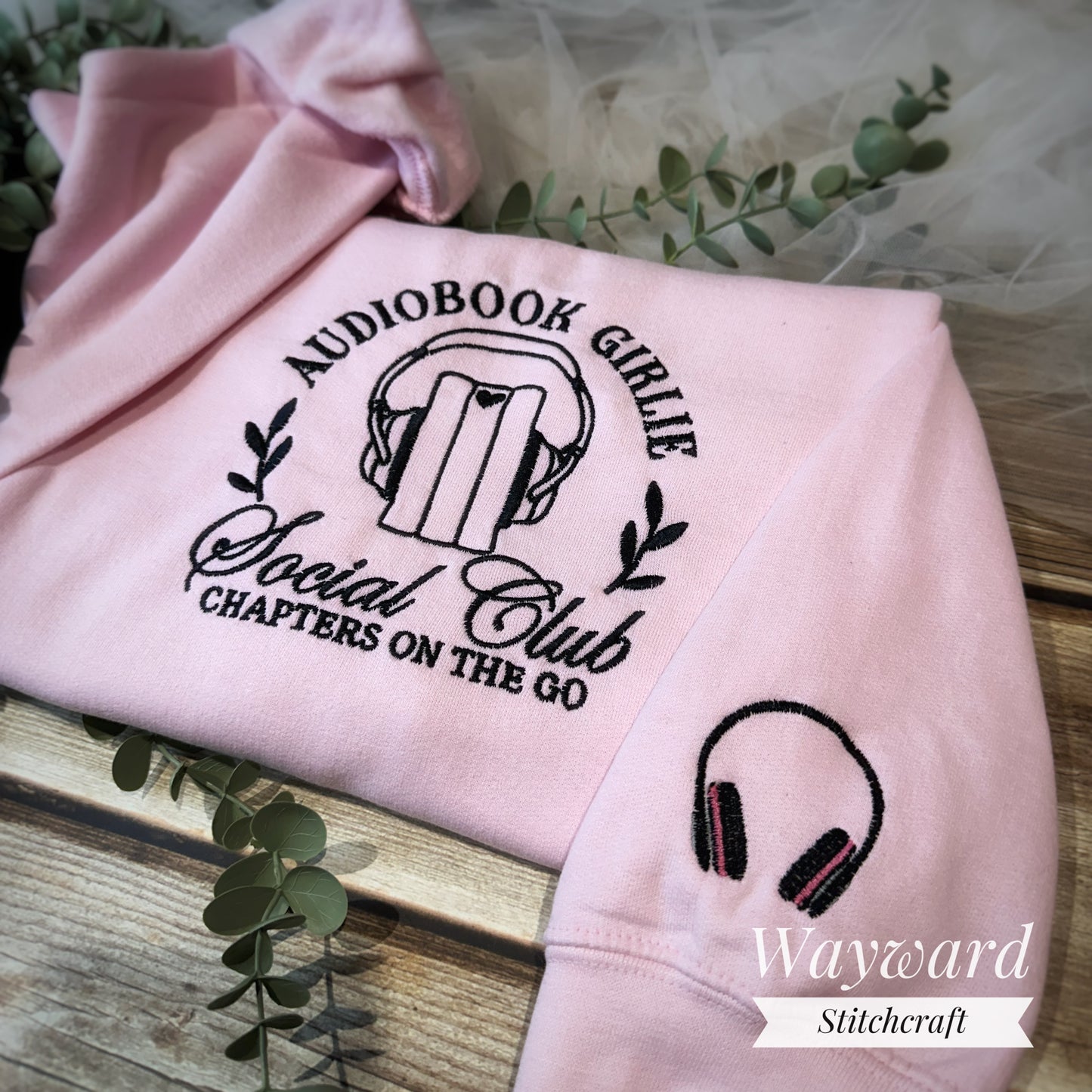 Audiobook Girlie Embroidered Sweatshirt