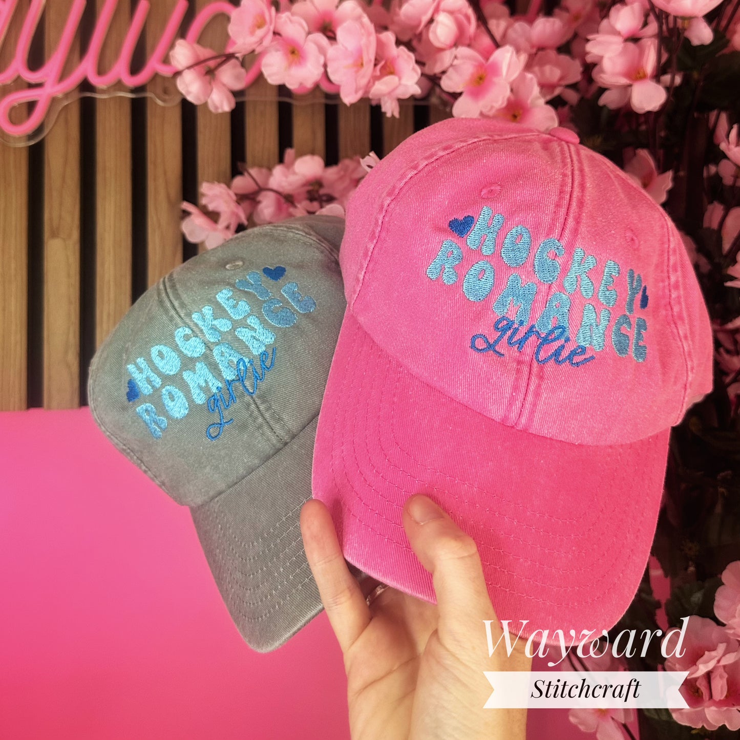 Hockey Romance Baseball Cap