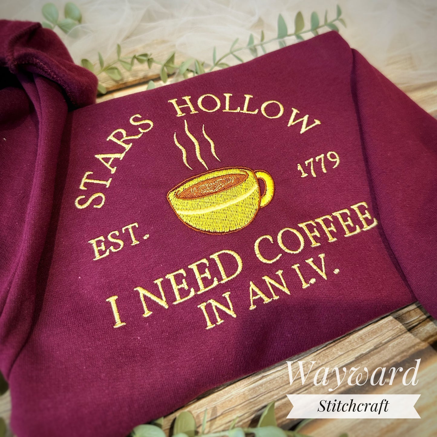 Stars Hollow Coffee Embroidered Sweatshirt