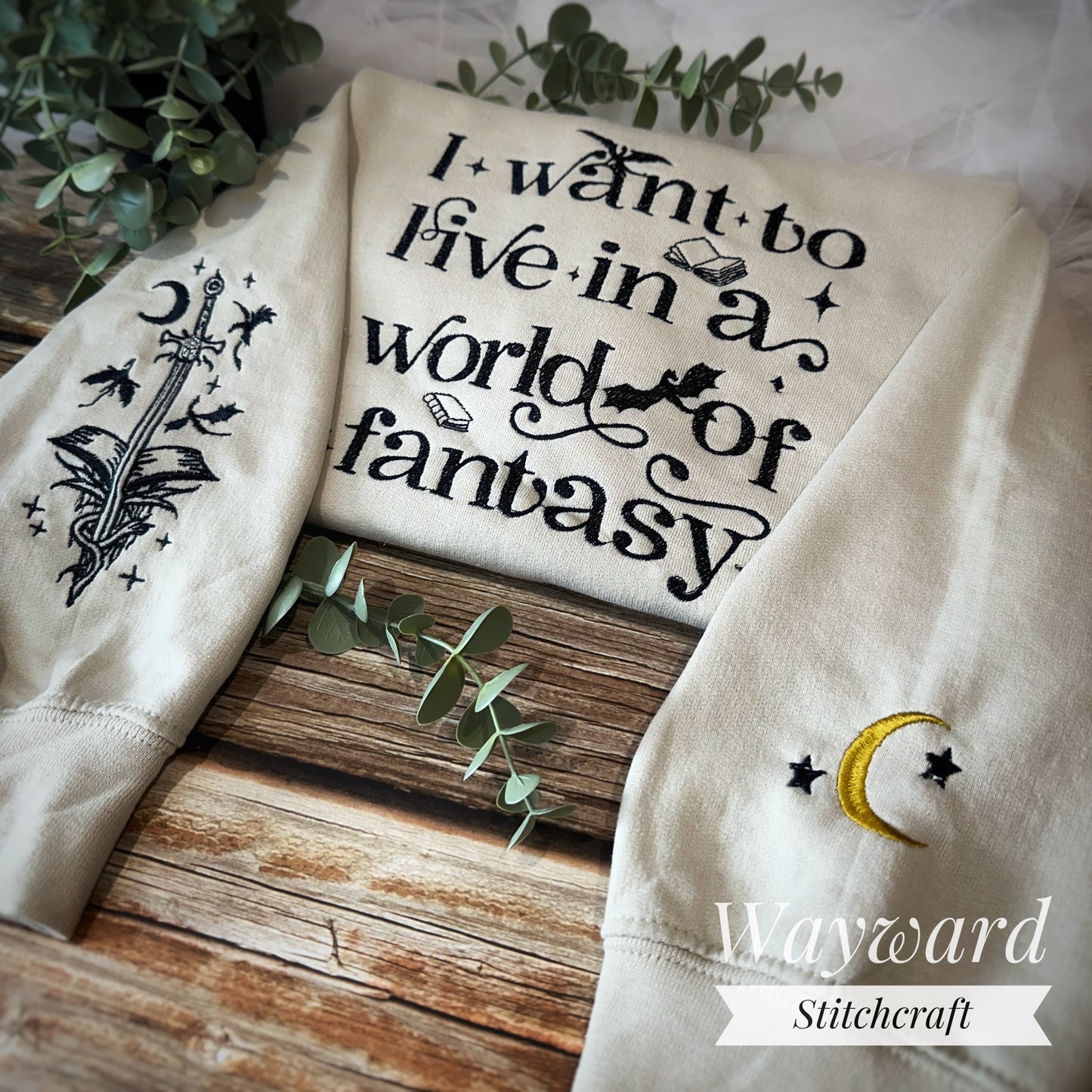 Bookish Fantasy Embroidered Sweatshirt