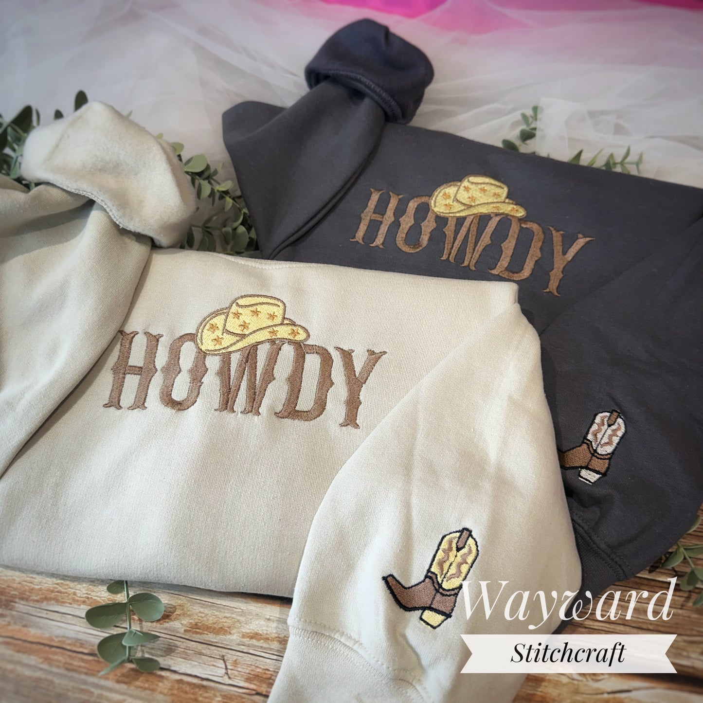 Howdy, Western Embroidered Sweatshirt