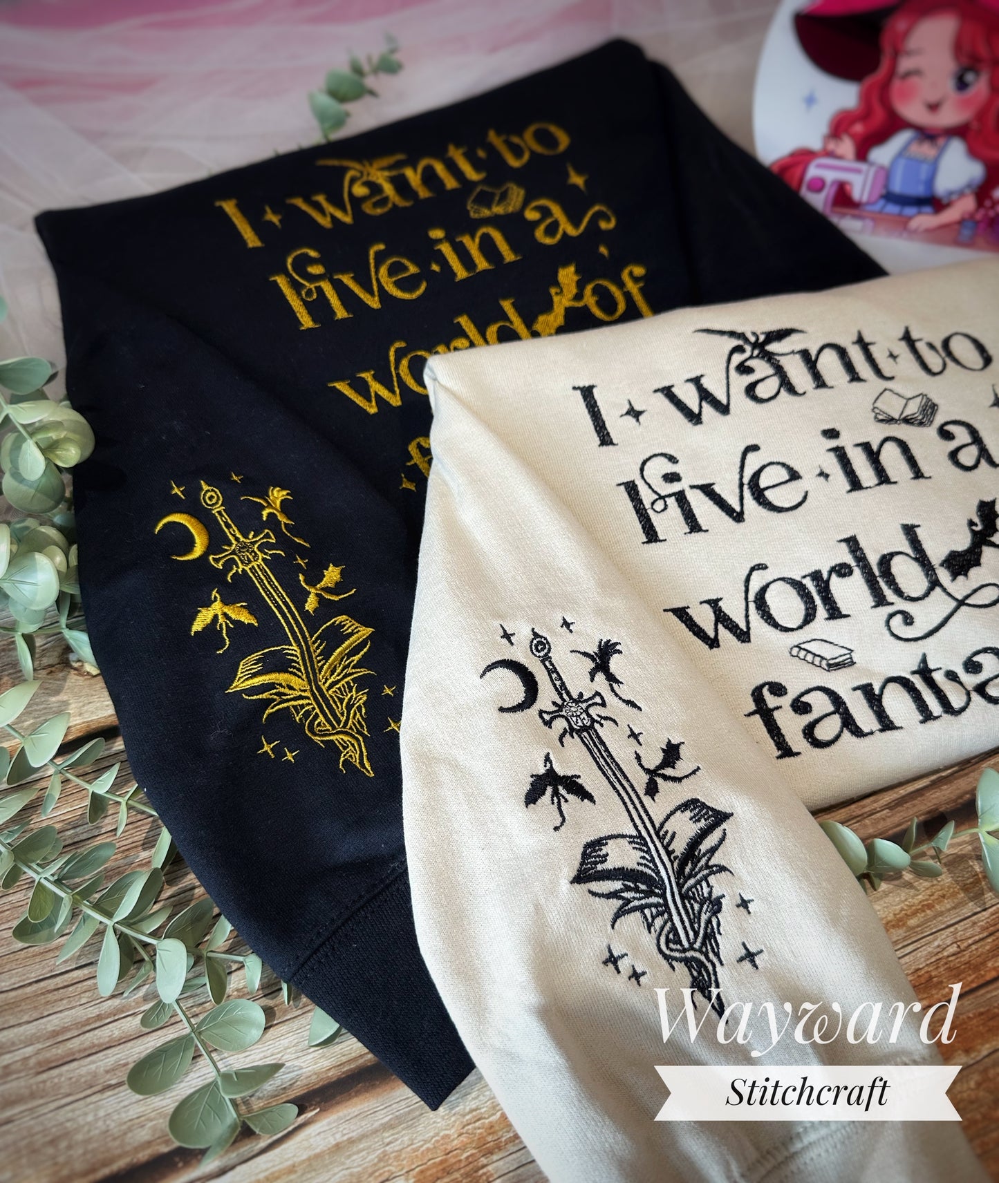 Bookish Fantasy Embroidered Sweatshirt