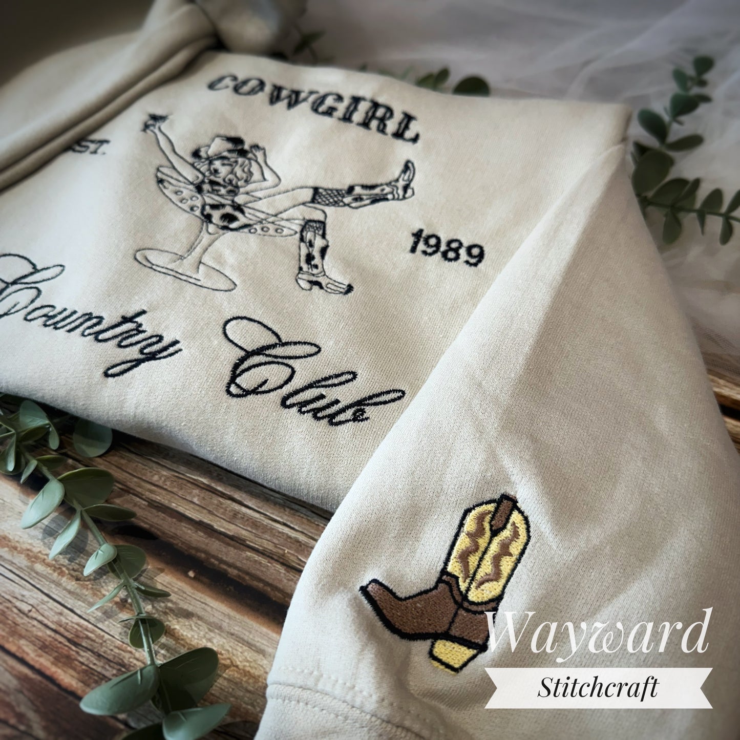 Cowgirl Country Club Embroidered Sweatshirt