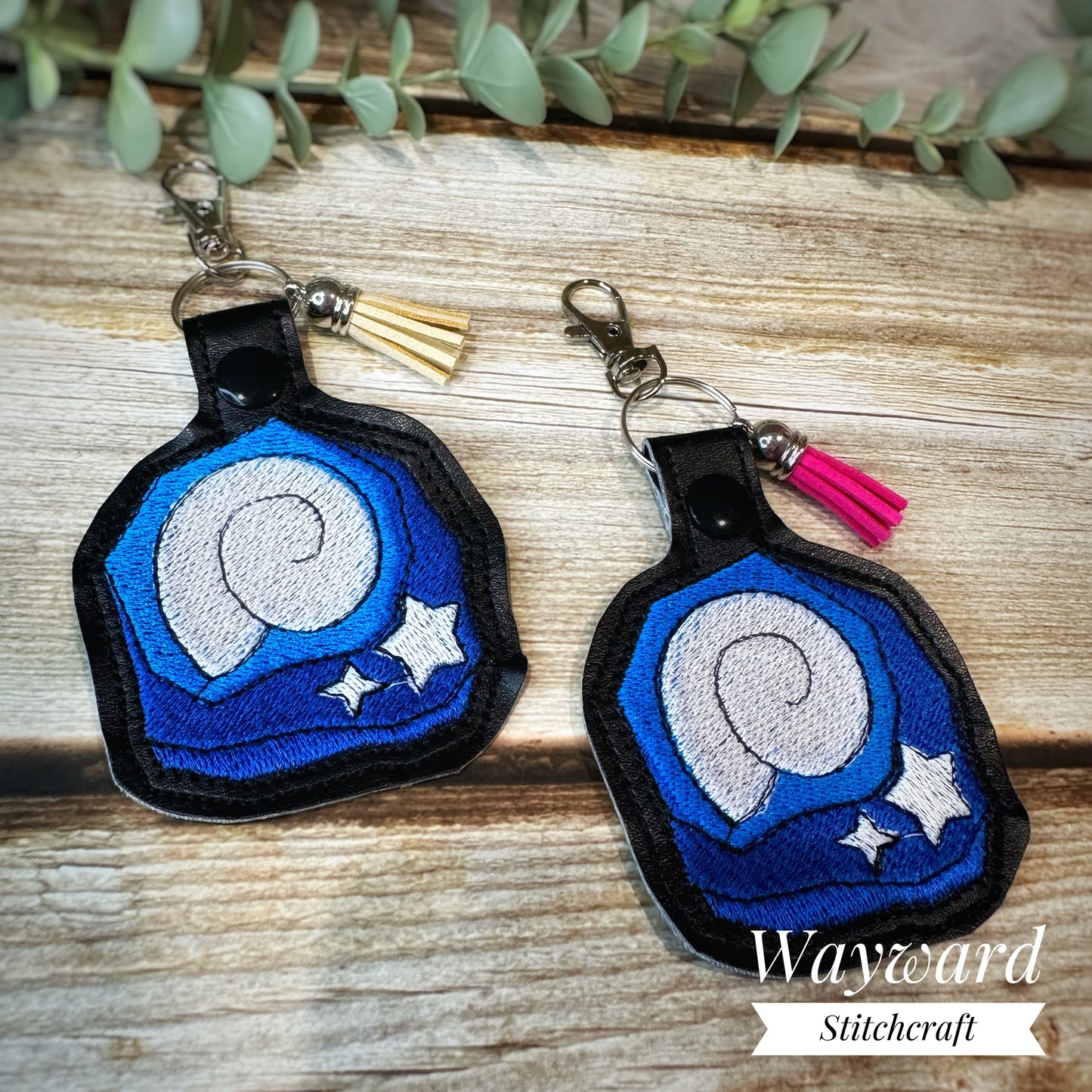 ACNH Fossil Embroidered Leatherette Keyring