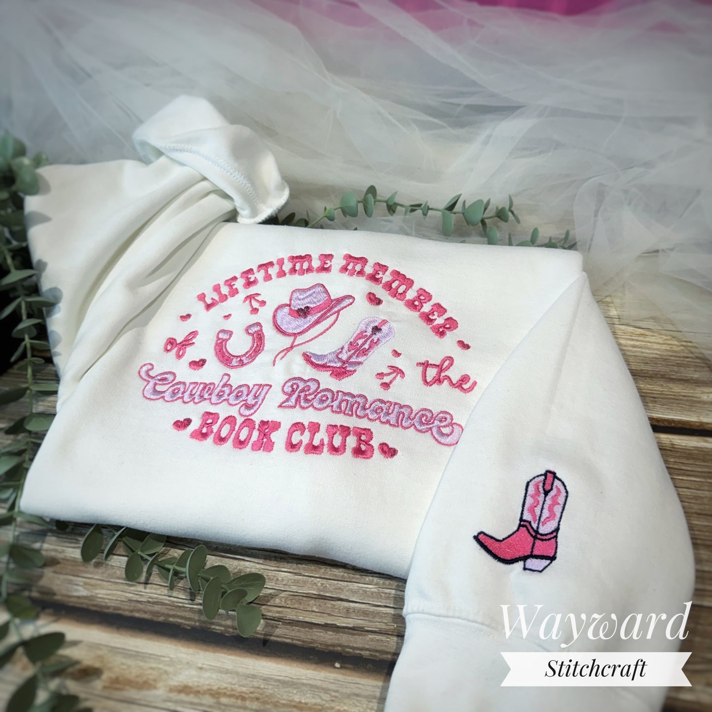 Cowboy Romance Book Club Embroidered Sweatshirt