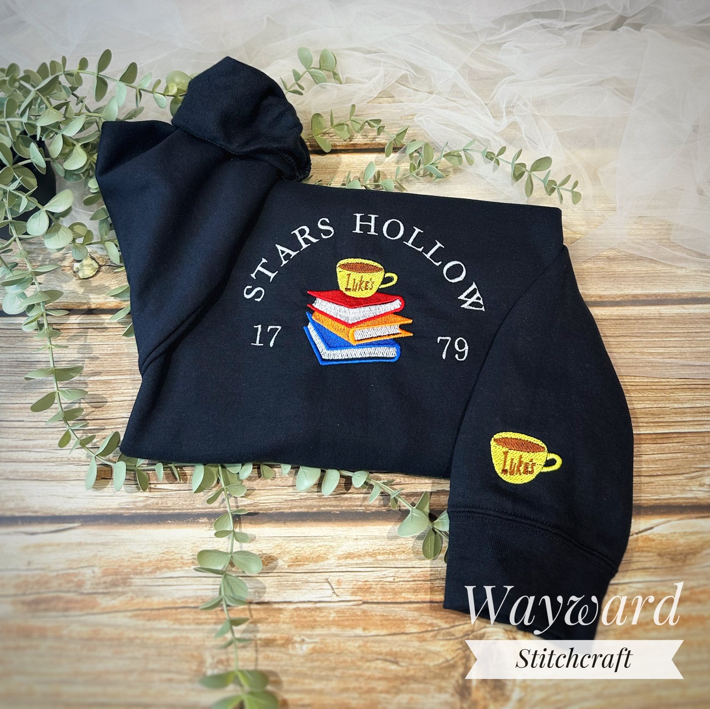 Stars Hollow Books Embroidered Sweatshirt