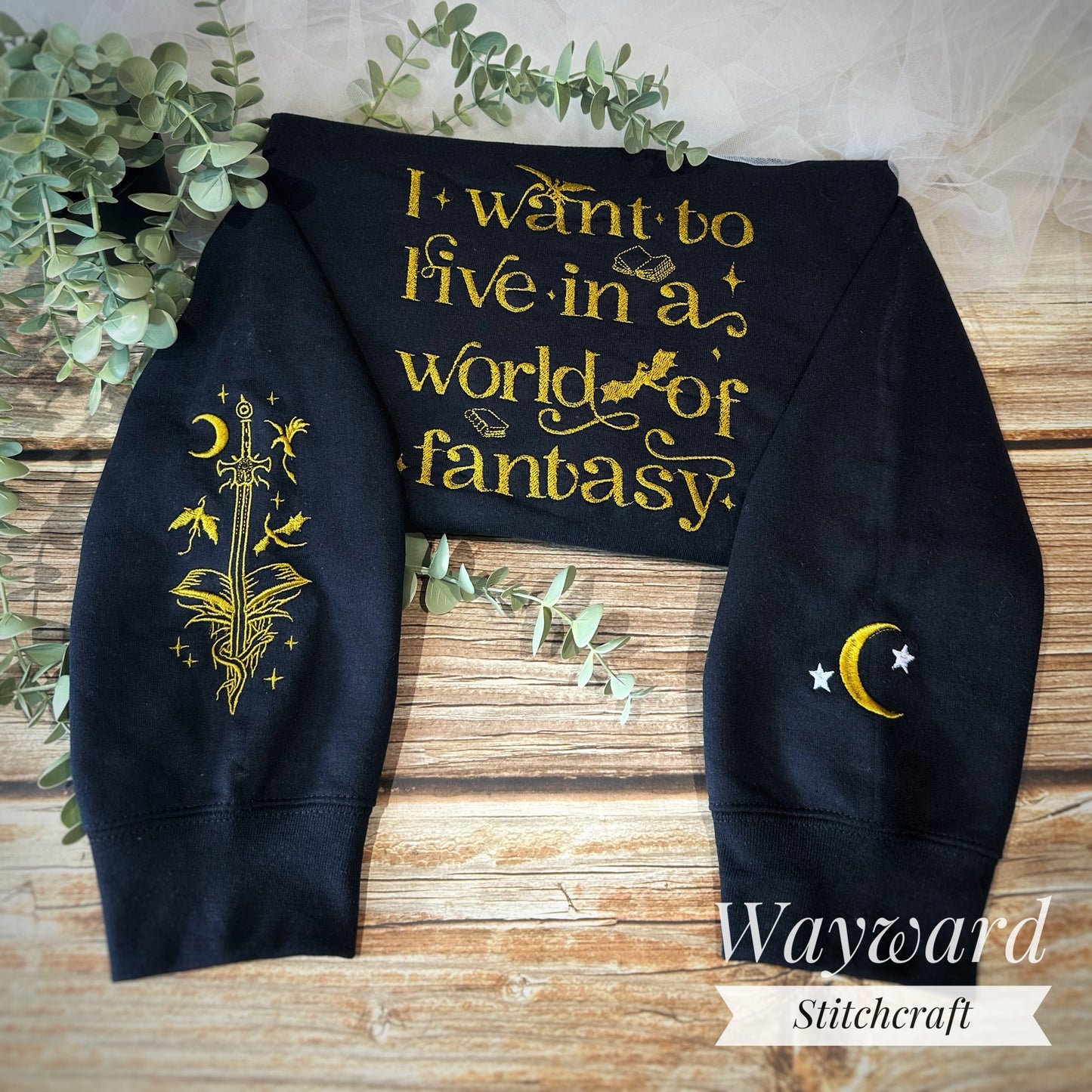 Bookish Fantasy Embroidered Sweatshirt