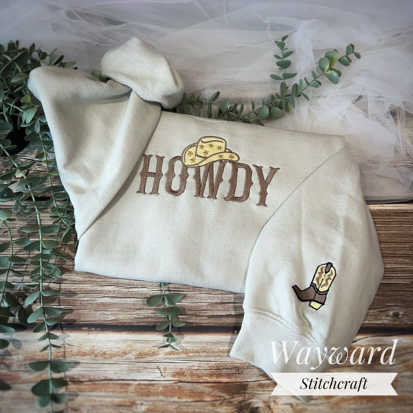 Howdy, Western Embroidered Sweatshirt