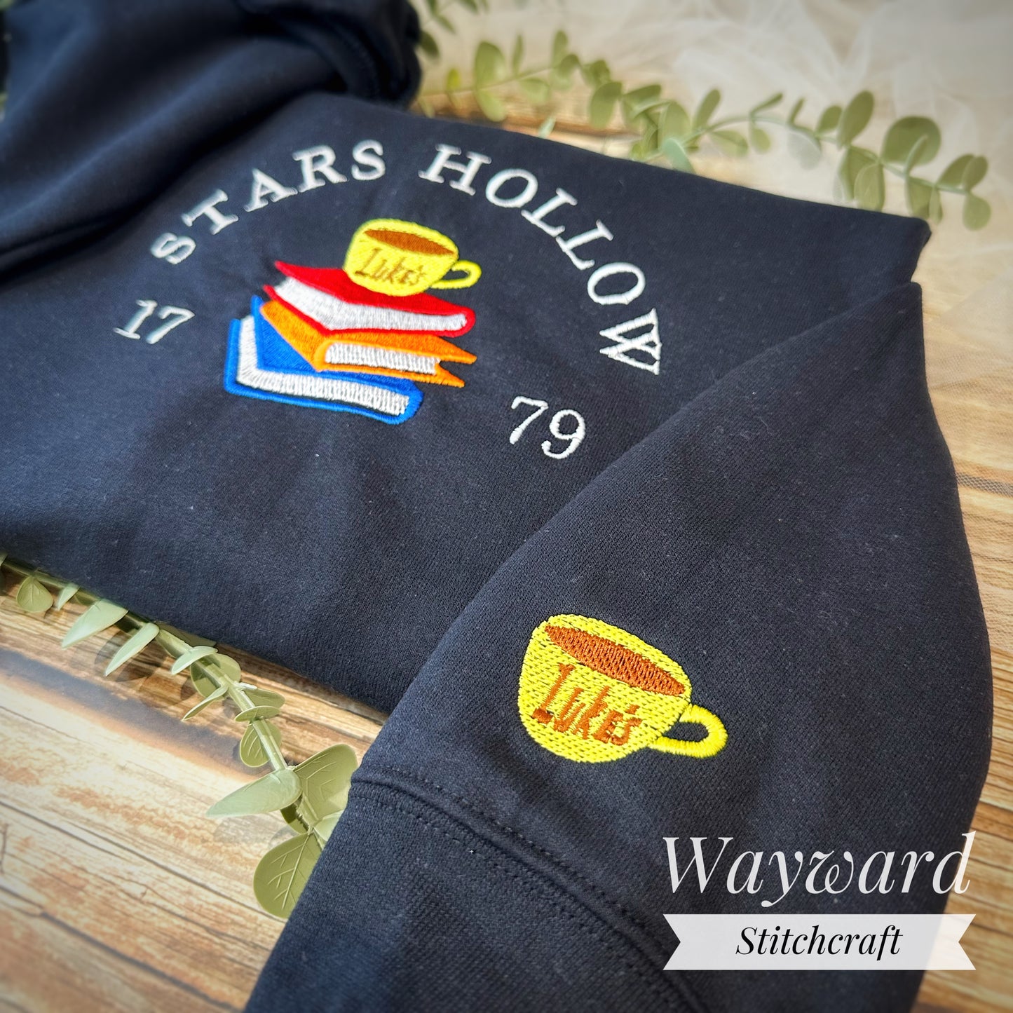 Stars Hollow Books Embroidered Sweatshirt