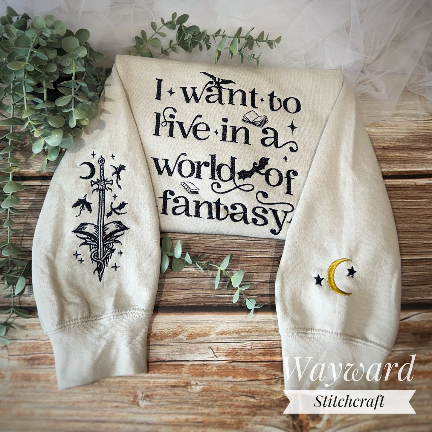 Bookish Fantasy Embroidered Sweatshirt
