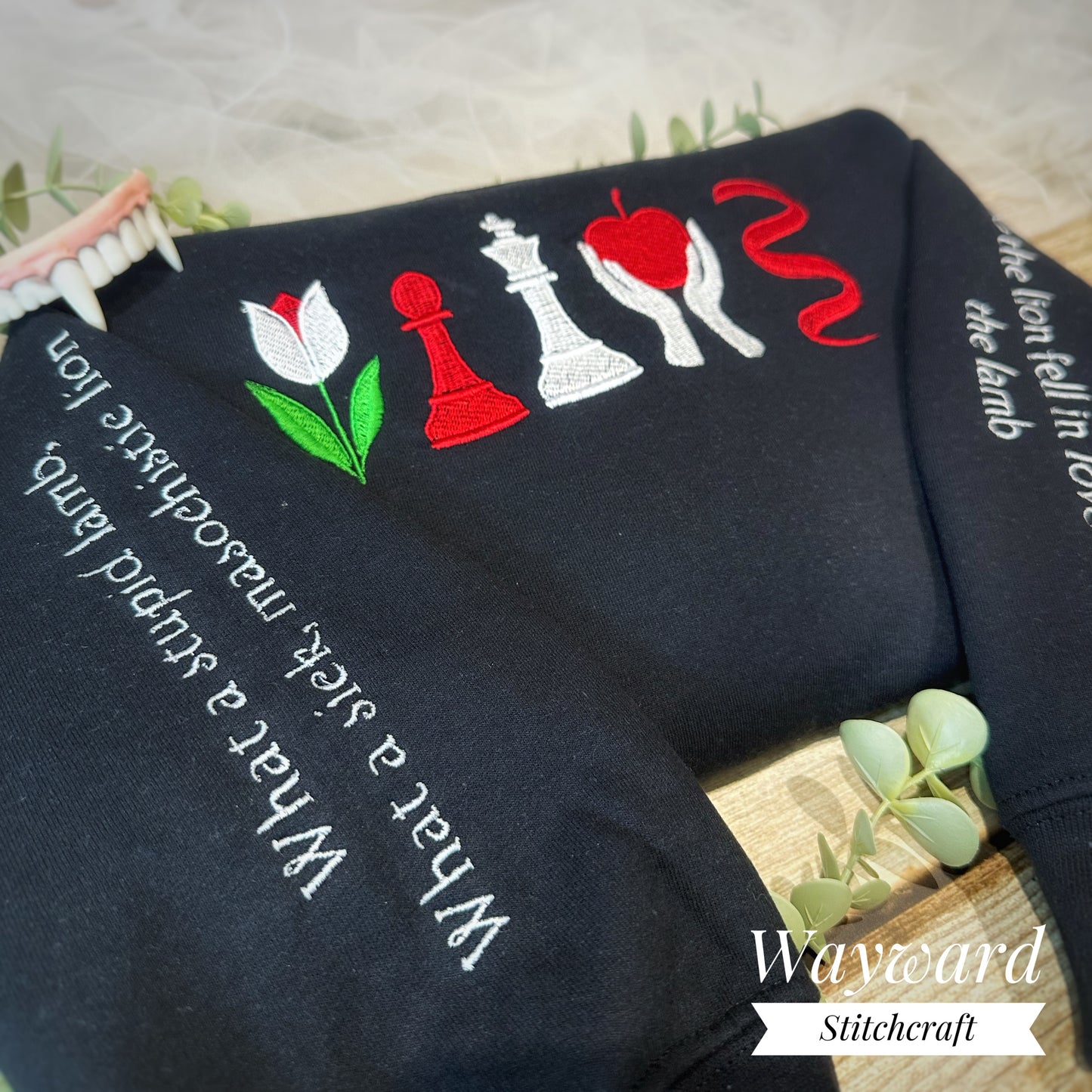 Twilight Book Cover Inspired Embroidered Sweatshirt