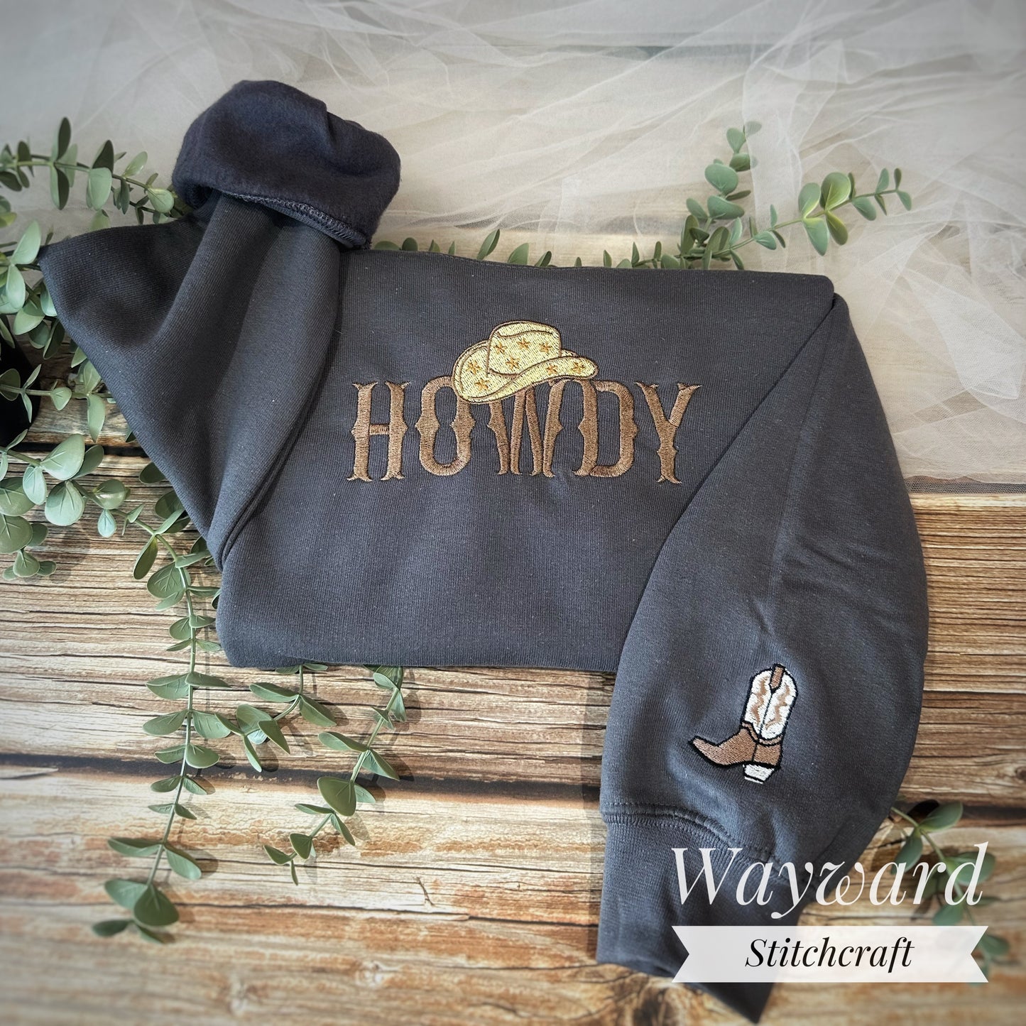 Howdy, Western Embroidered Sweatshirt