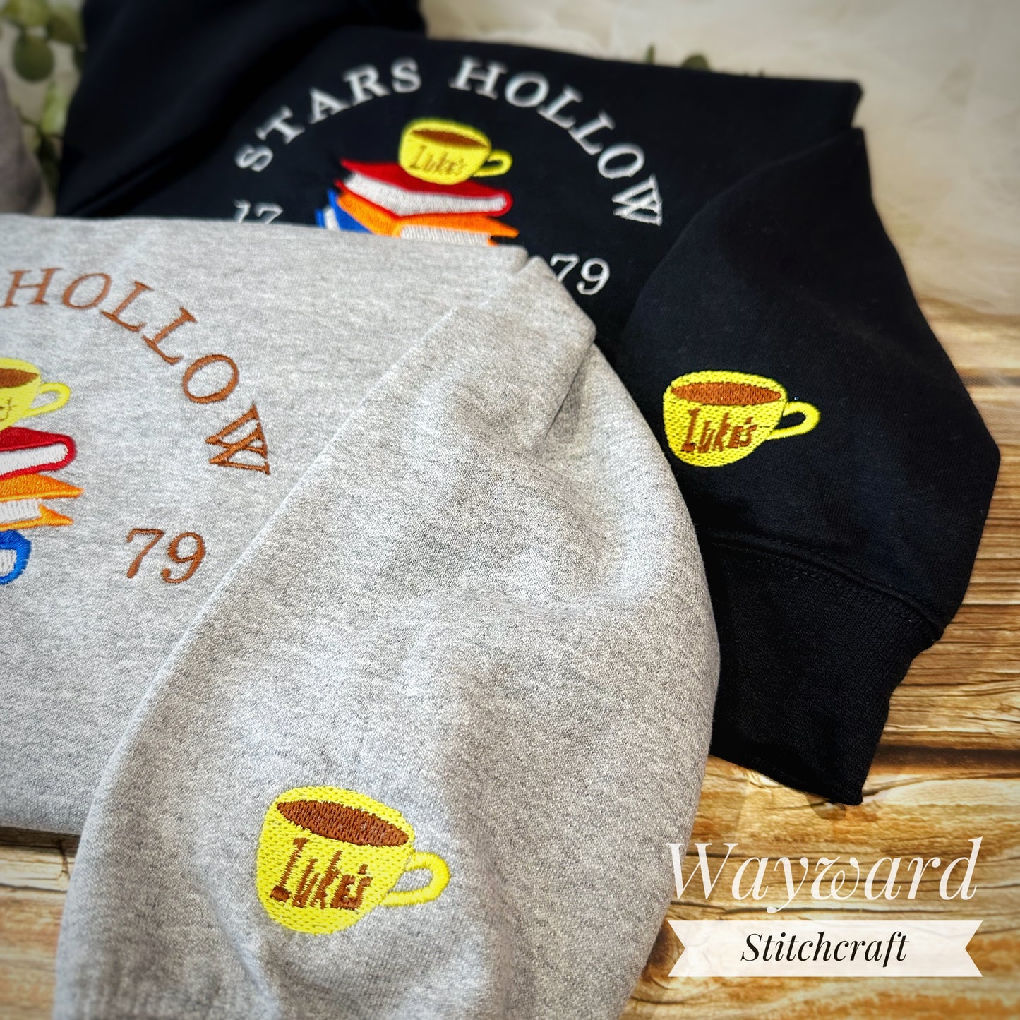 Stars Hollow Books Embroidered Sweatshirt