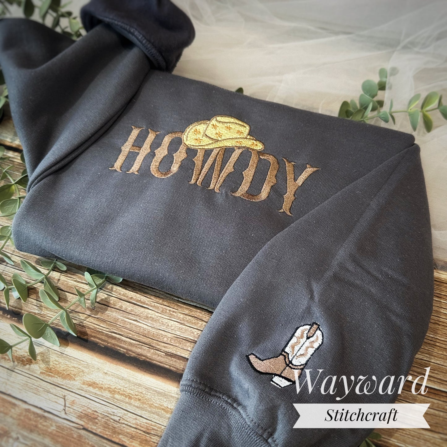 Howdy, Western Embroidered Sweatshirt