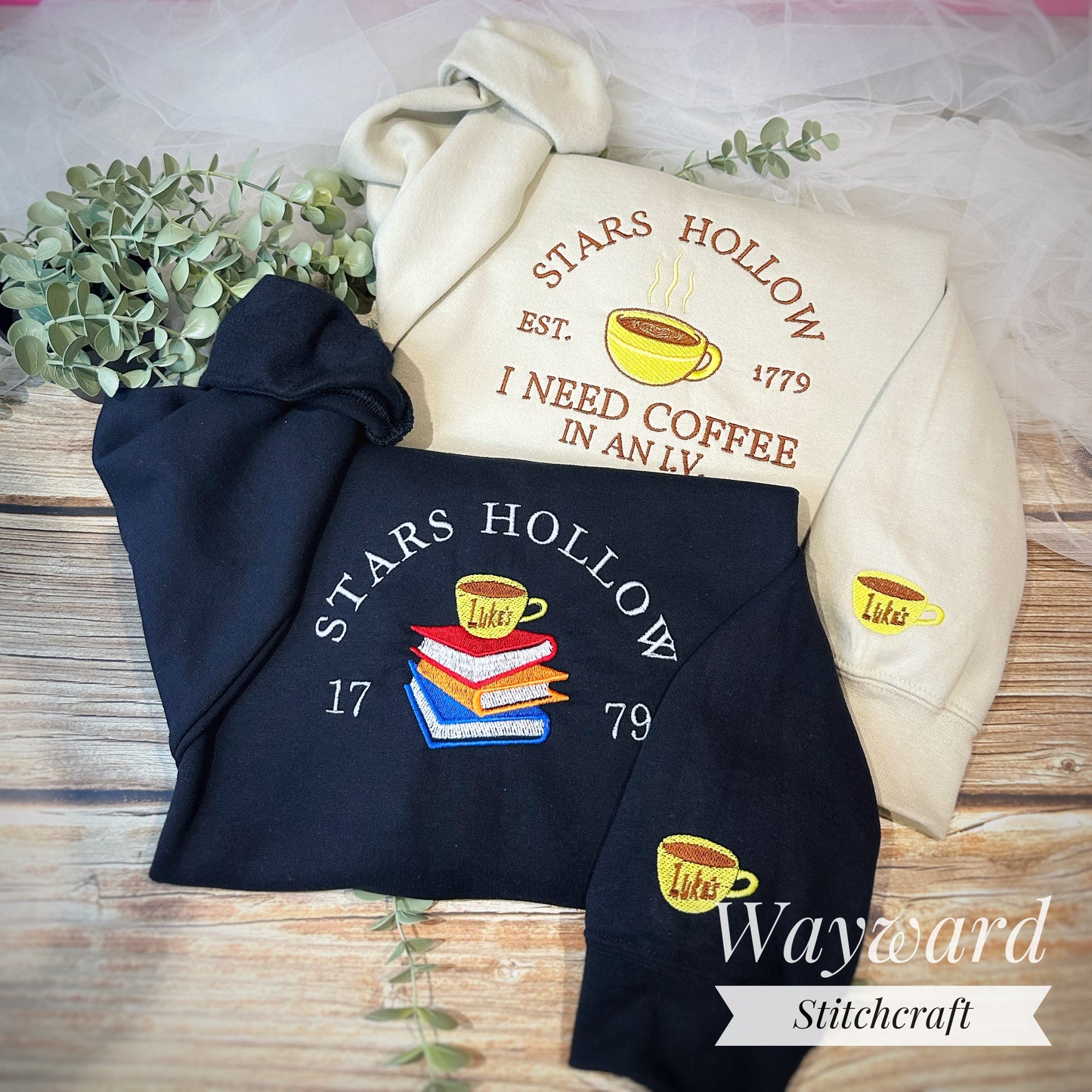 Stars Hollow Books Embroidered Sweatshirt
