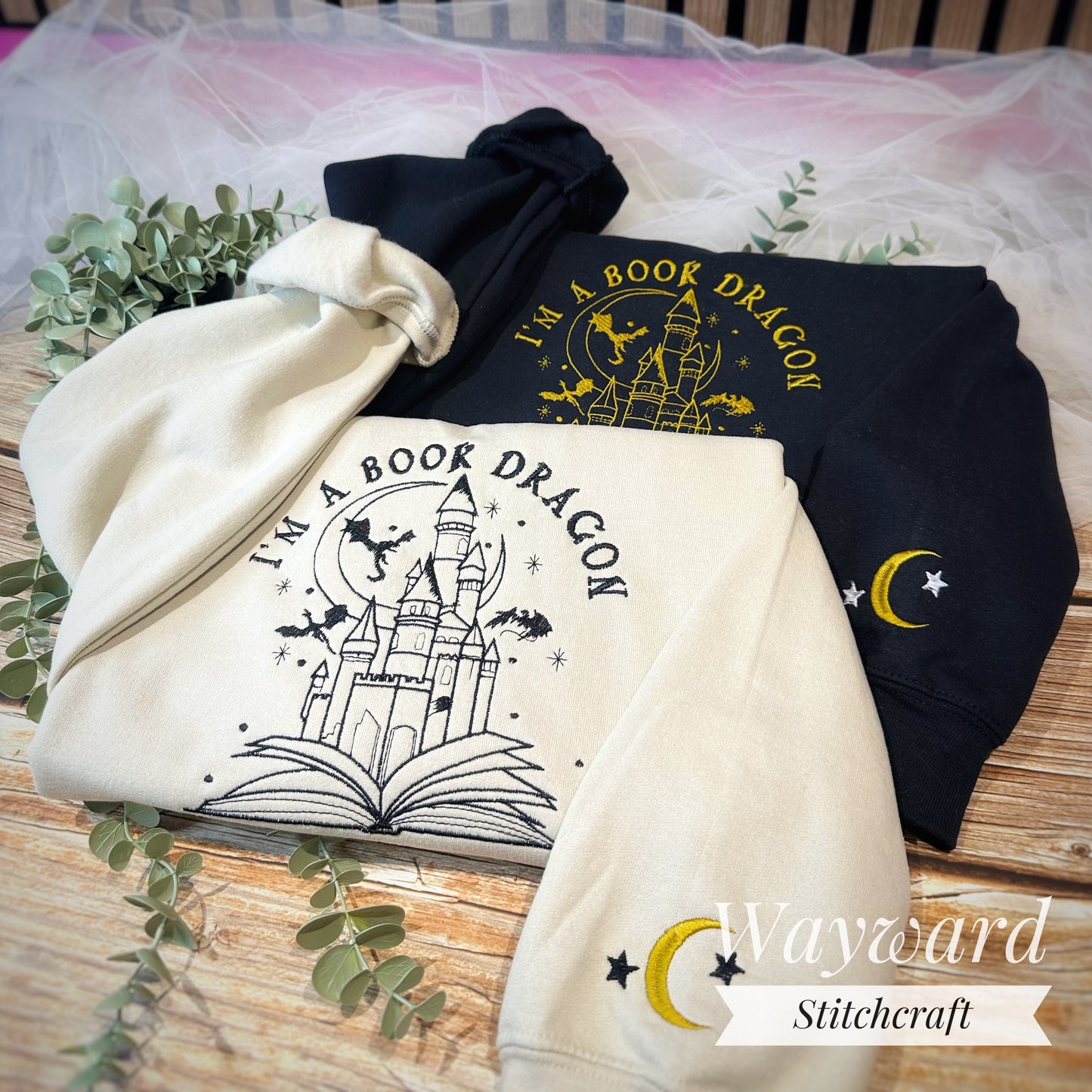 I'm A Book Dragon Embroidered Sweatshirt
