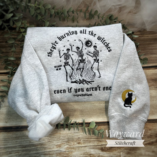 Burning All The Witches Embroidered Sweatshirt