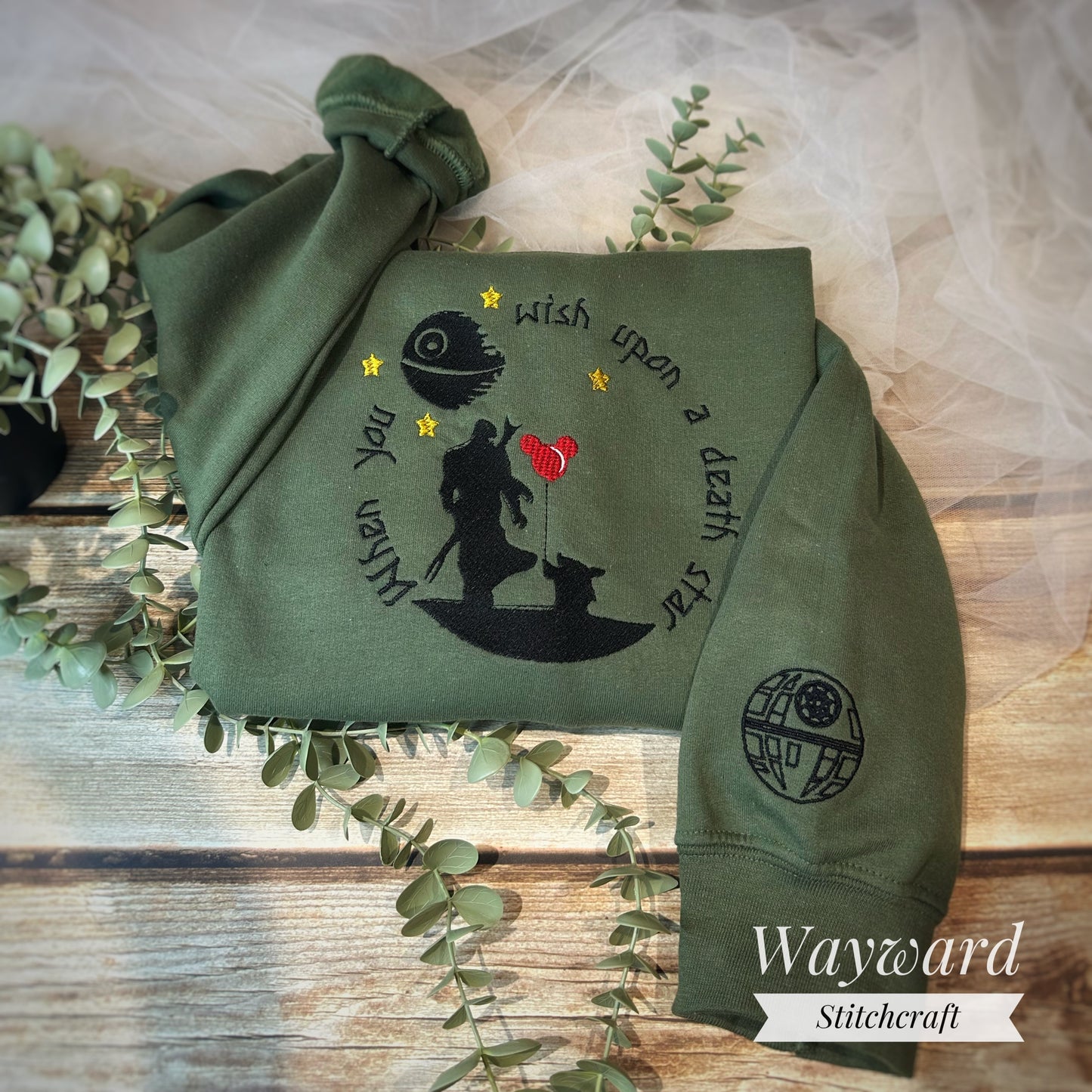 Wish Upon A Death Star Embroidered Sweatshirt
