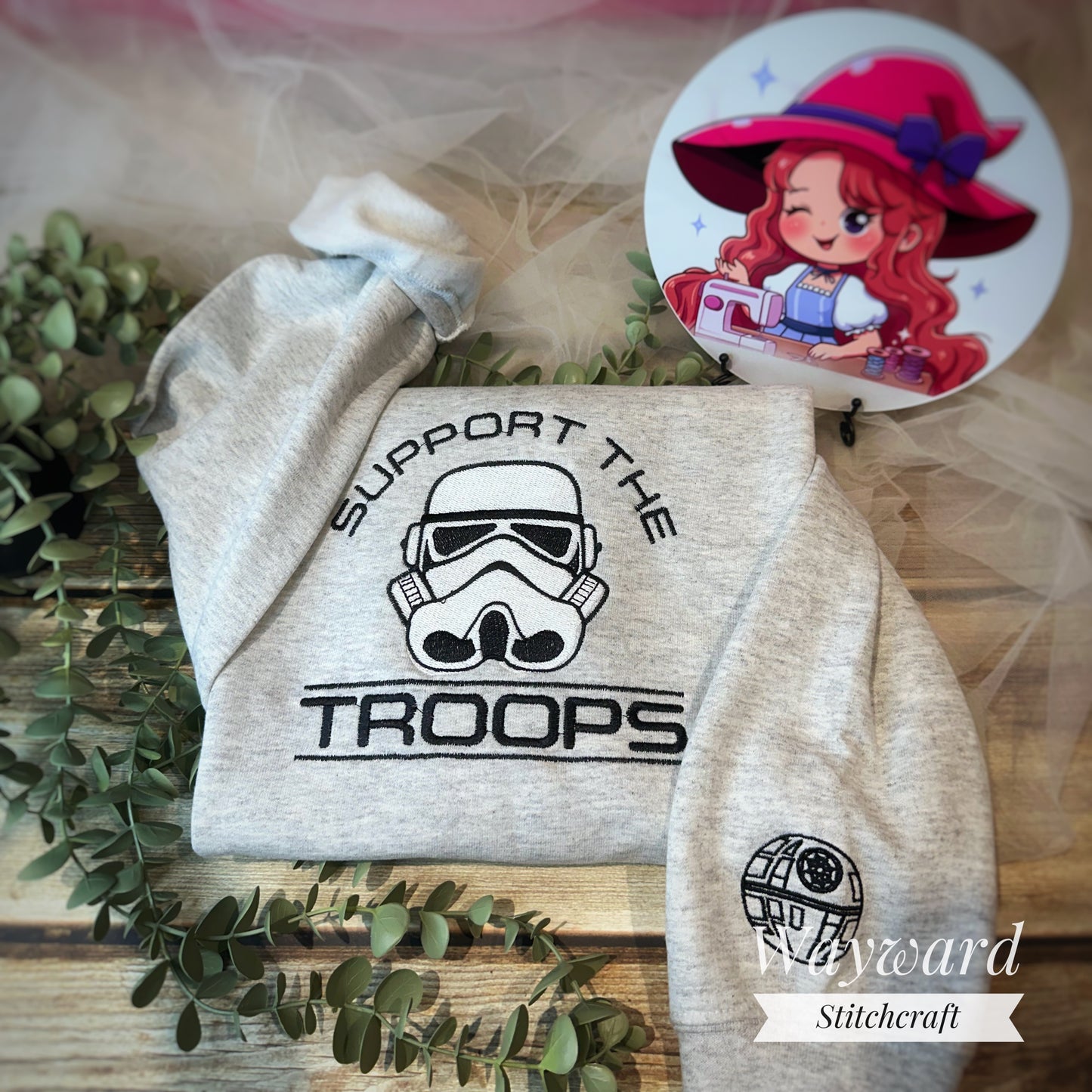 Support The Troops Embroidered Sweatshirt