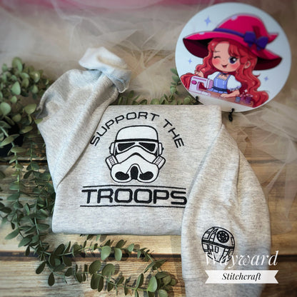 Support The Troops Embroidered Sweatshirt