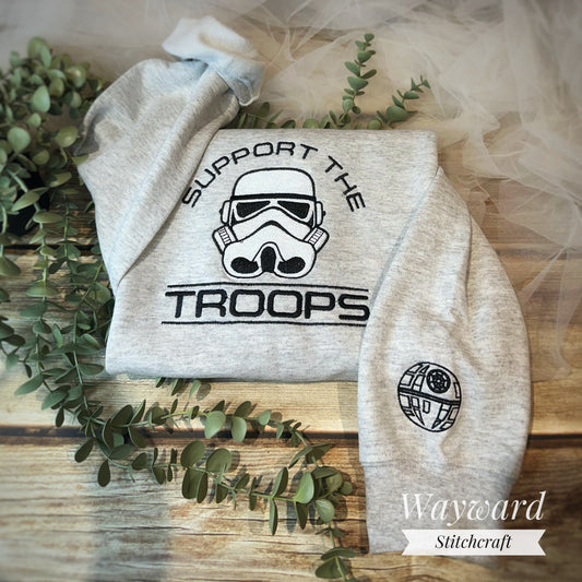 Support The Troops Embroidered Sweatshirt