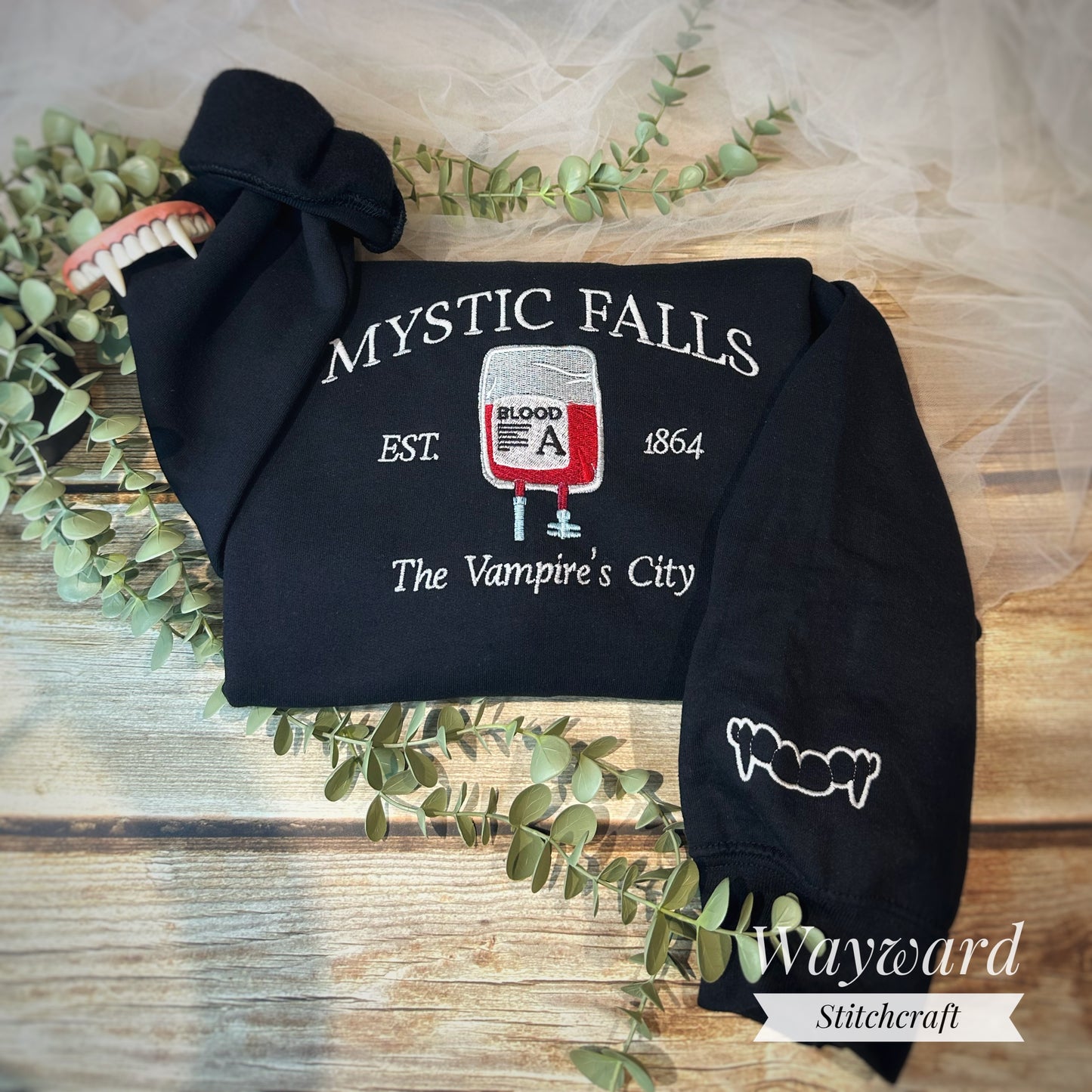 Vampire City Embroidered Sweatshirt