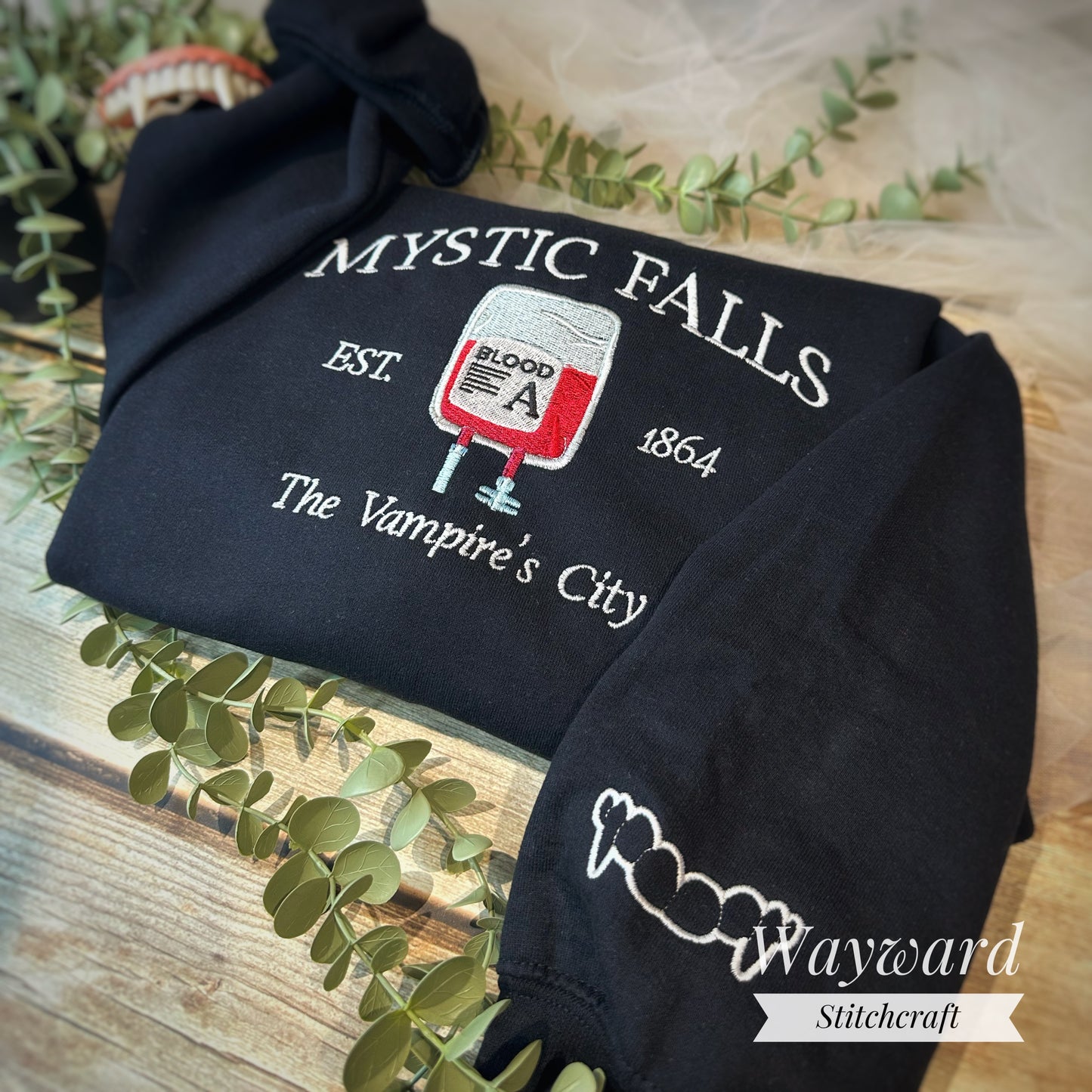 Vampire City Embroidered Sweatshirt