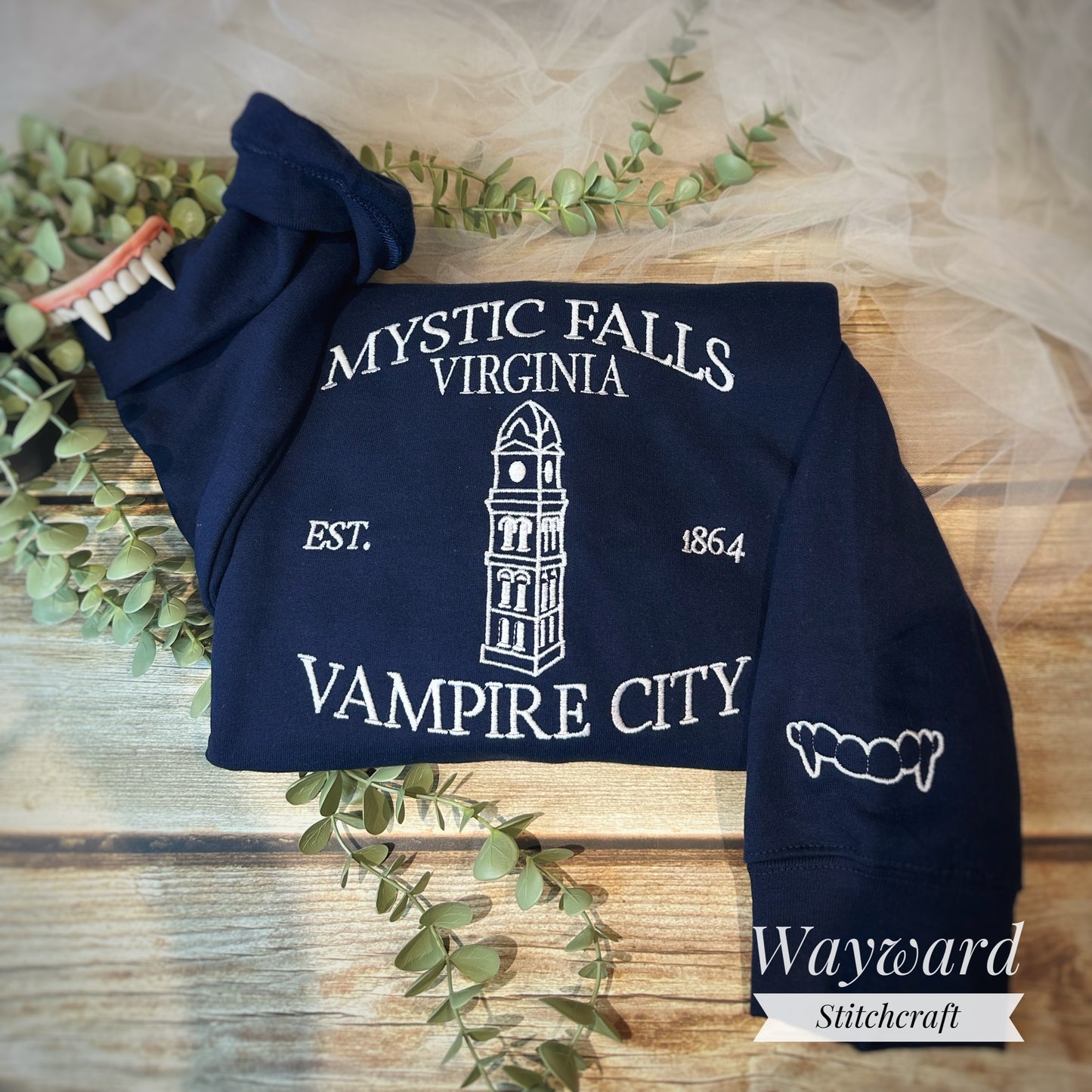 Mystic Falls Tower Embroidered Sweatshirt