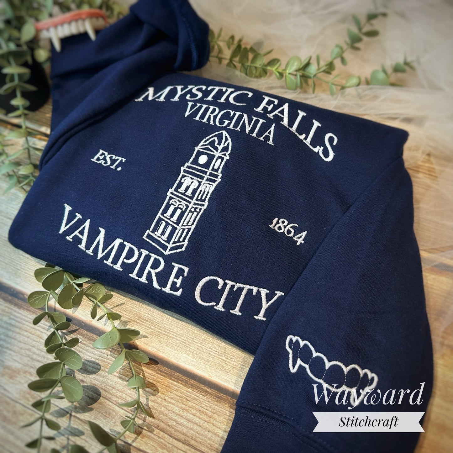 Mystic Falls Tower Embroidered Sweatshirt