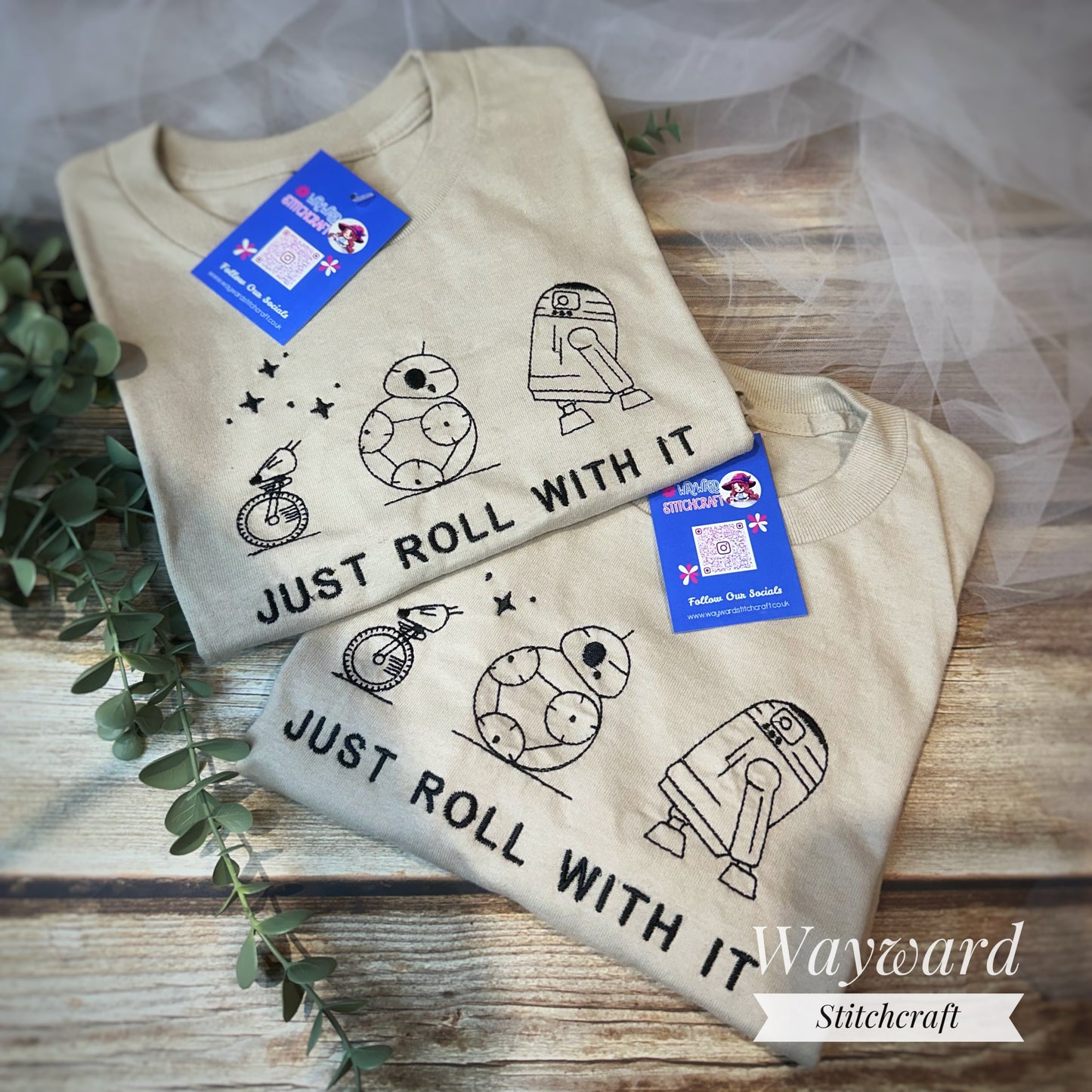 Just Roll With It Embroidered T-Shirt