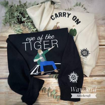 SPN Eye Of The Tiger Inspired Embroidered Sweatshirt