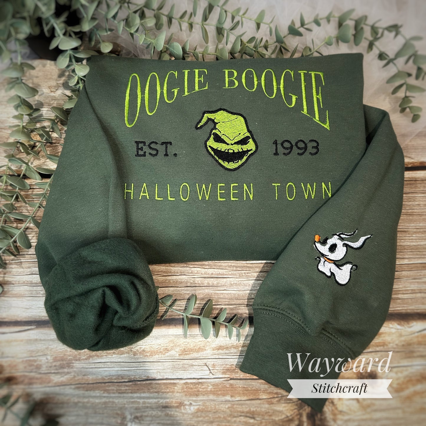 Oogie Boogie Inspired Embroidered Sweatshirt