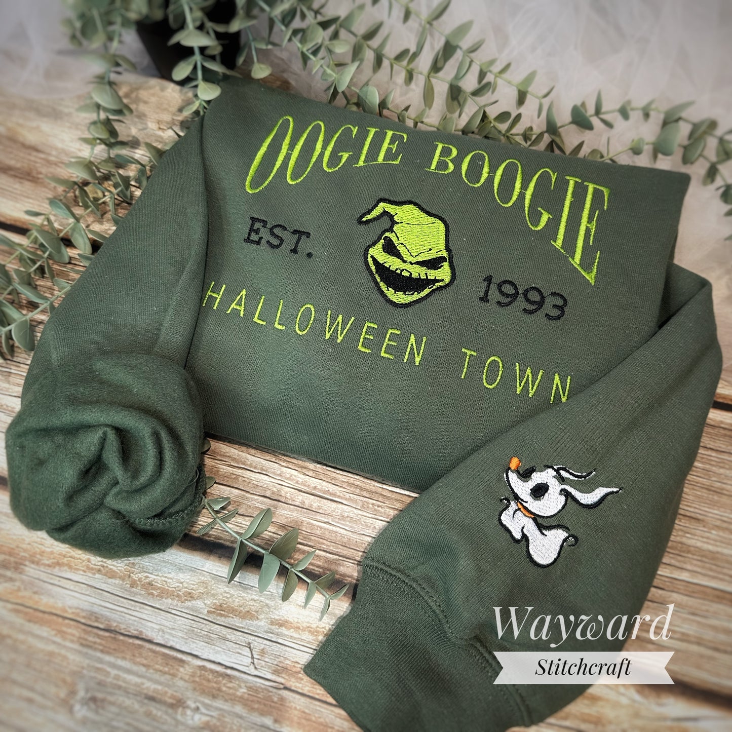 Oogie Boogie Inspired Embroidered Sweatshirt