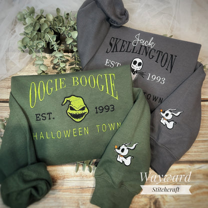 Oogie Boogie Inspired Embroidered Sweatshirt