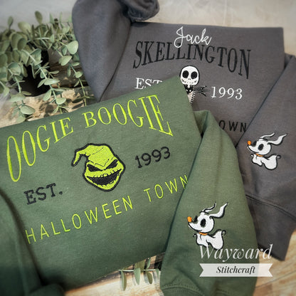 Oogie Boogie Inspired Embroidered Sweatshirt