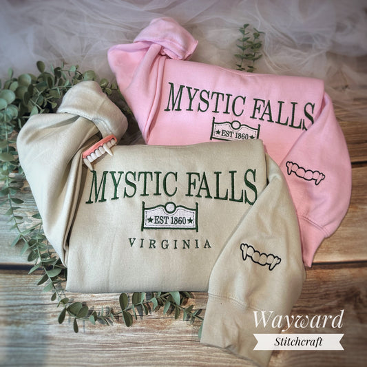 Mystic Falls Sign Embroidered Sweatshirt