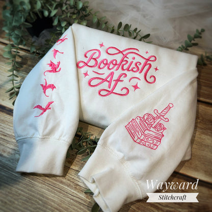 Bookish AF Embroidered Sweatshirt
