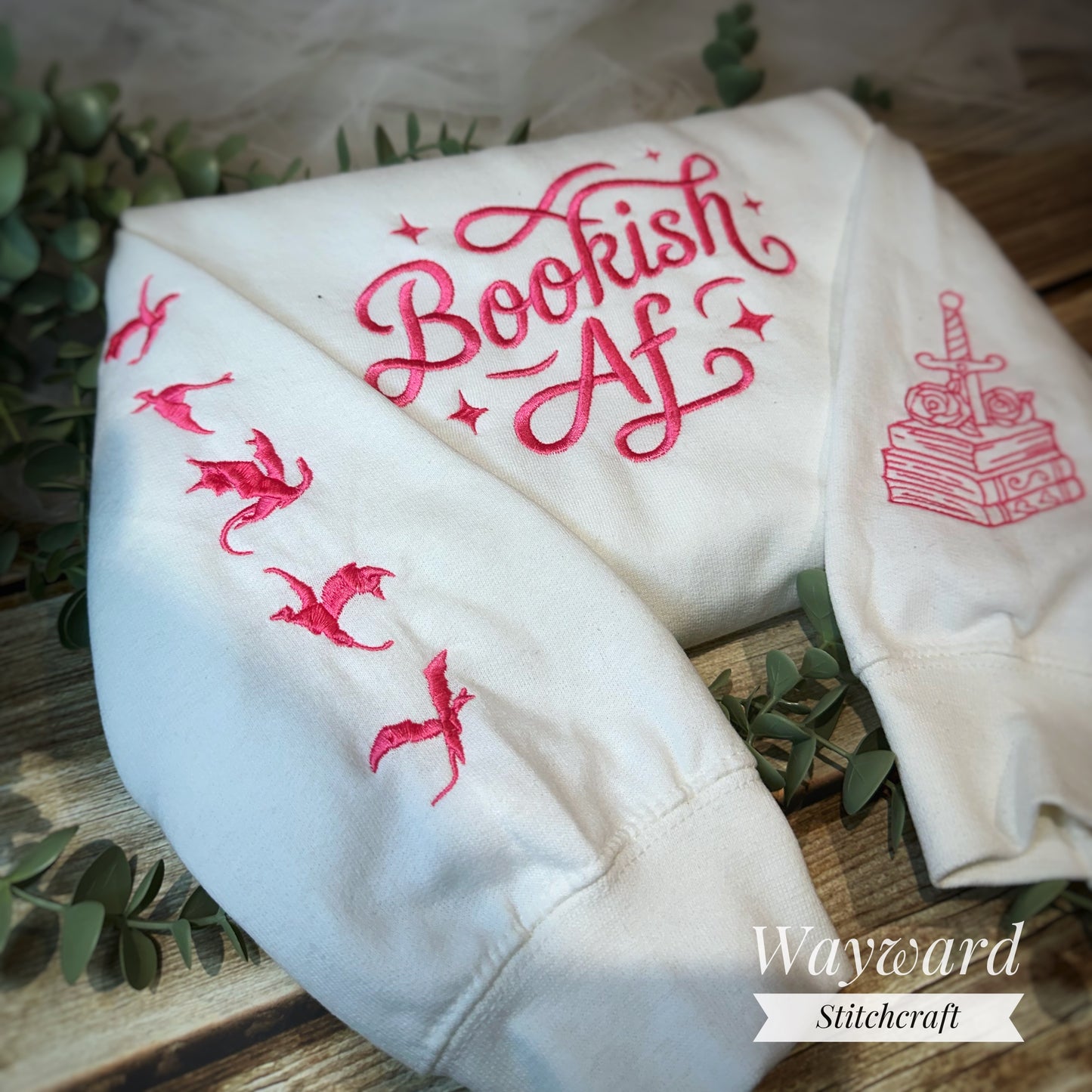 Bookish AF Embroidered Sweatshirt