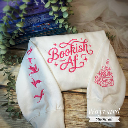 Bookish AF Embroidered Sweatshirt